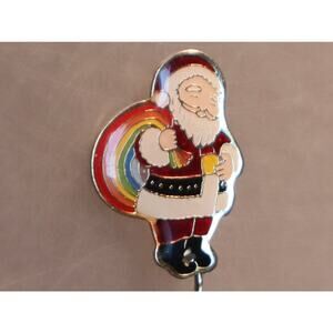 Vintage Rainbow Santa Stickpin Pride
